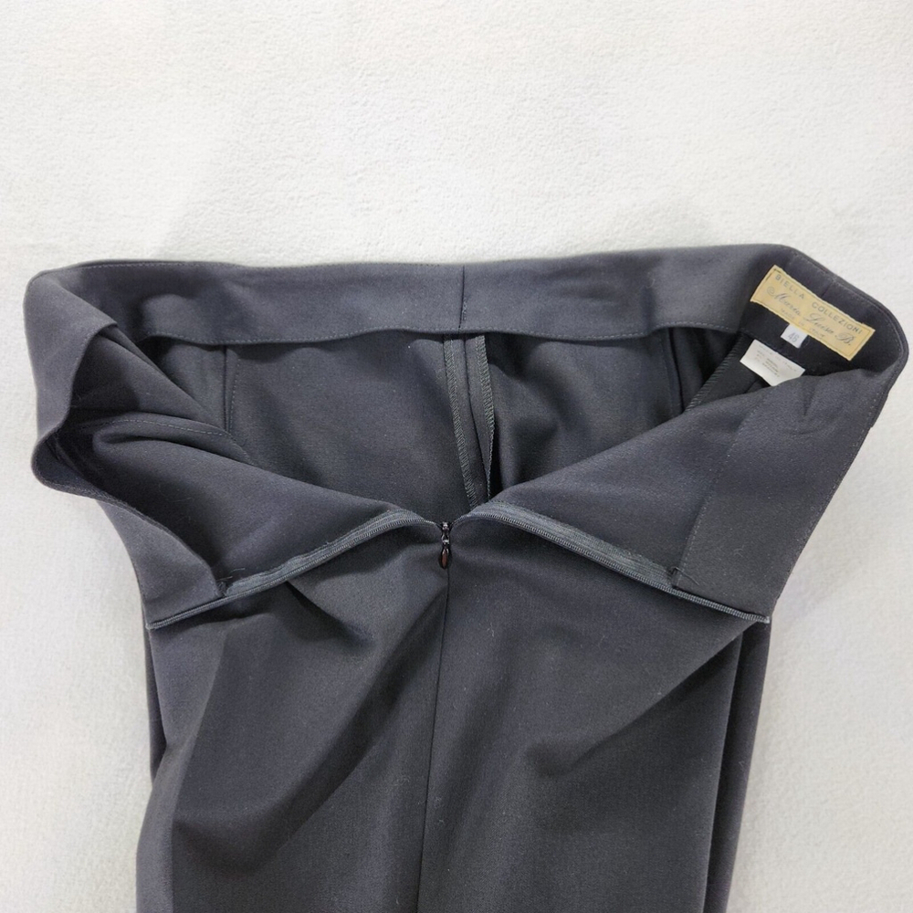 Maria Luisa Biella Collezioni Women Luxury Pants 46 Wool Black Italy US 10 - Picture 8 of 12